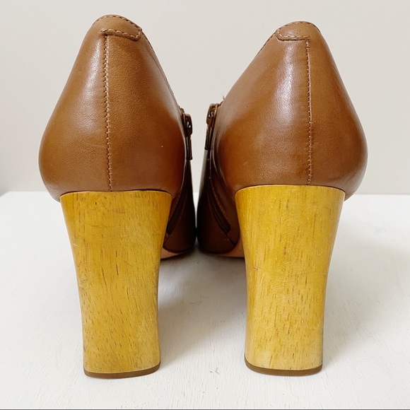 Corso Como | Shoes | Corso Como Leather Wooden Heel Booties | Poshmark
